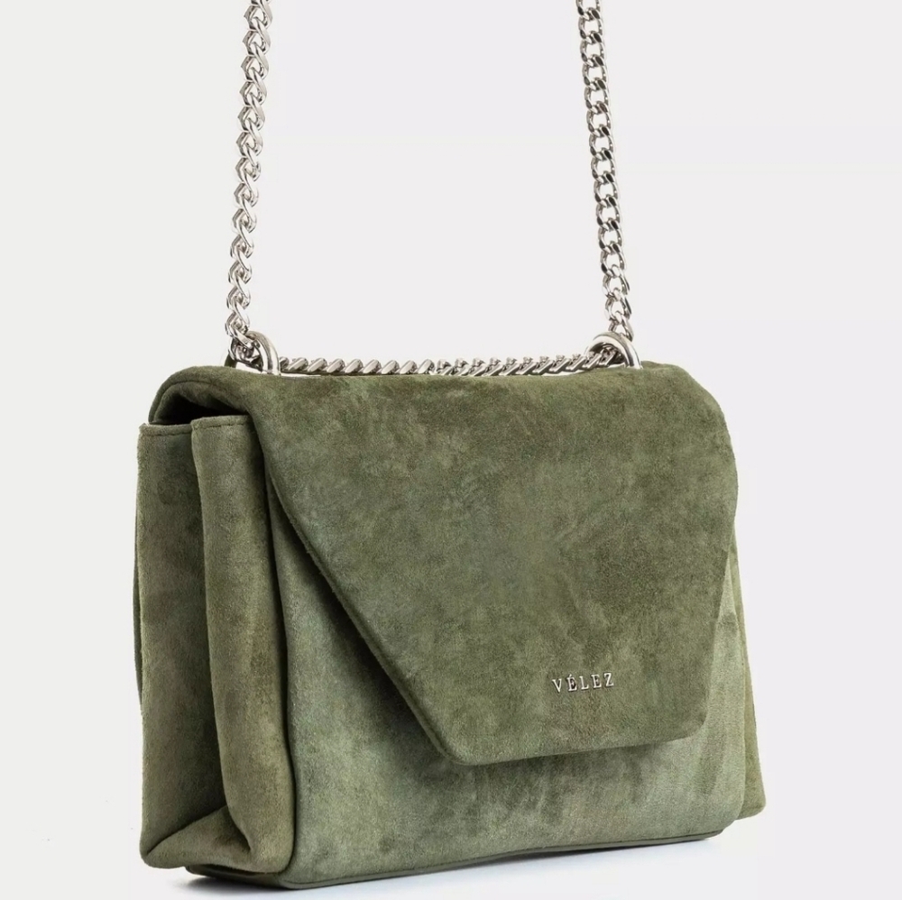 Vélez Lili suede leather bowling crossbody bag